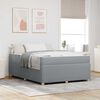 vidaXL Cadre de lit avec matelas Gris clair 160 x 200 cm tissu