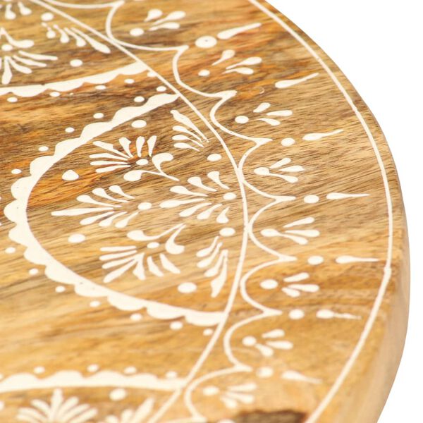 vidaXL Tabouret peint &agrave; la main 38x38x35 cm Bois de manguier solide