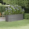 vidaXL Lit surélevé de jardin Acier galvanisé 224x80x68 cm gris