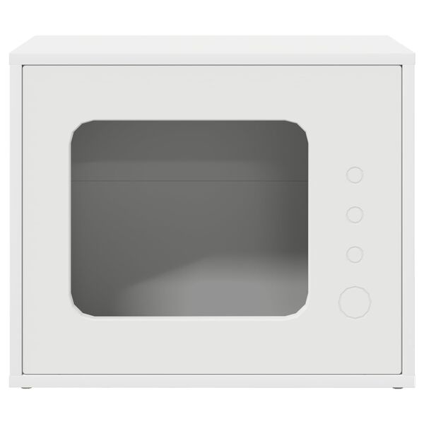 vidaXL Maison pour chat Blanc 51 x 30 x 42 cm Bois d'ing&eacute;nierie