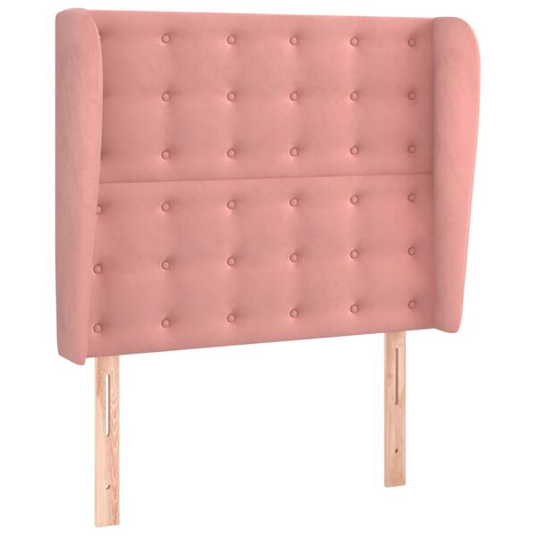 vidaXL T&ecirc;te de lit avec oreilles Rose 103x23x118/128 cm Velours