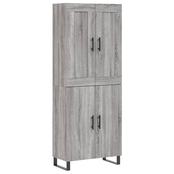 vidaXL Buffet haut Sonoma gris 69,5x34x180 cm Bois d'ingénierie
