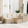 vidaXL Salon de jardin avec coussins 7 pcs beige r&eacute;sine tress&eacute;e