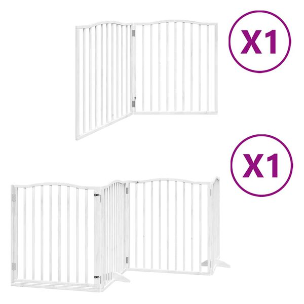 vidaXL Barri&egrave;re pour chien porte pliable 6panneaux blanc bois peuplier