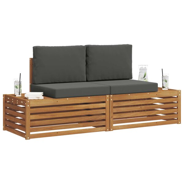 vidaXL Ensemble de canap&eacute;s d'ext&eacute;rieur 2 Pi&egrave;ce Naturel et Anthracite