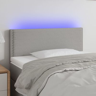 vidaXL Tête de lit à LED Gris clair 80x5x78/88 cm Tissu