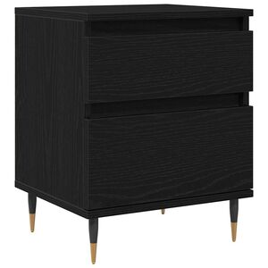 vidaXL Cabinet de chevet Ch&ecirc;ne noir 40 x 35 x 50 cm Bois d'ing&eacute;nierie