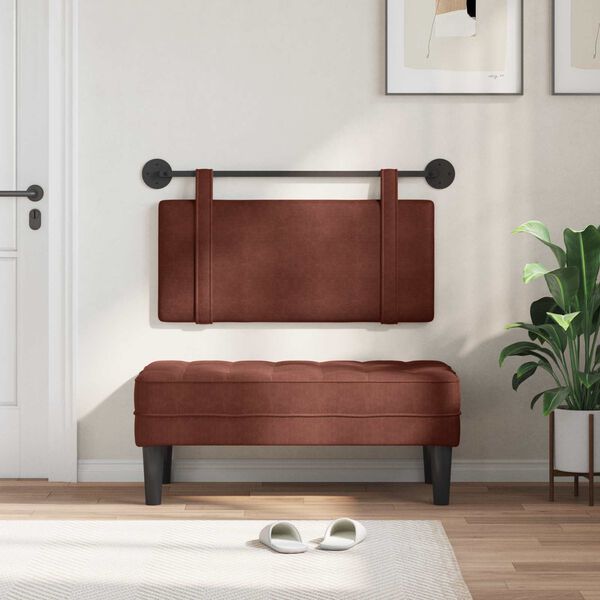 vidaXL T&ecirc;te de lit suspendue Brun Brillant 100 x 55 x 5 cm PU antique