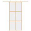 vidaXL Porte coulissante dor&eacute; 90x205 cm verre ESG clair et aluminium