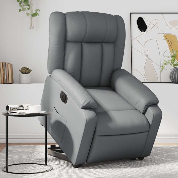 vidaXL Fauteuil inclinable &eacute;lectrique gris similicuir