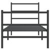 vidaXL Cadre de lit m&eacute;tal sans matelas avec pied de lit noir 75x190 cm