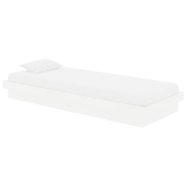 vidaXL Cadre de lit sans matelas blanc bois massif