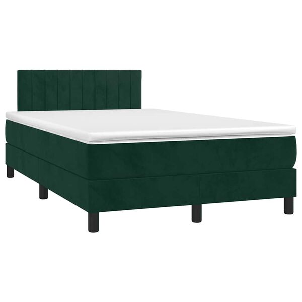 vidaXL Sommier &agrave; lattes de lit avec matelas vert fonc&eacute; 120x190 cm