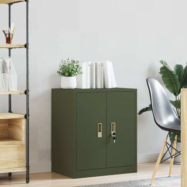 vidaXL Armoire de rangement Vert olive 60 x 40 x 70 cm Acier