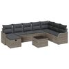 vidaXL Ensemble de canap&eacute; de jardin 9 pc Gris polyrotin