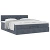 VidaXL Cadre de lit ottoman avec matelas gris fonc&eacute; 160x200 cm velours