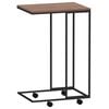 vidaXL Table d'appoint avec roues Noir 40x30x63,5 cm Bois d'ingénierie