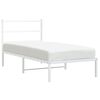vidaXL Cadre de lit m&eacute;tal sans matelas avec t&ecirc;te de lit blanc 90x190cm