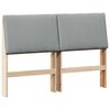 vidaXL T&ecirc;te de lit capitonn&eacute;e Gris clair 150 cm Pin massif