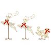 vidaXL Renne de No&euml;l avec tra&icirc;neau 3 pc 72 LED Blanc chaud