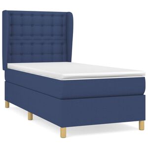 vidaXL Sommier &agrave; lattes de lit avec matelas Bleu 80x200 cm Tissu