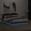 vidaXL Cadre de lit avec LED sans matelas ch&ecirc;ne marron 180x200 cm