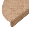 vidaXL Tapis d'escalier auto-adh&eacute;sifs 10 pcs beige 56x17x3 cm