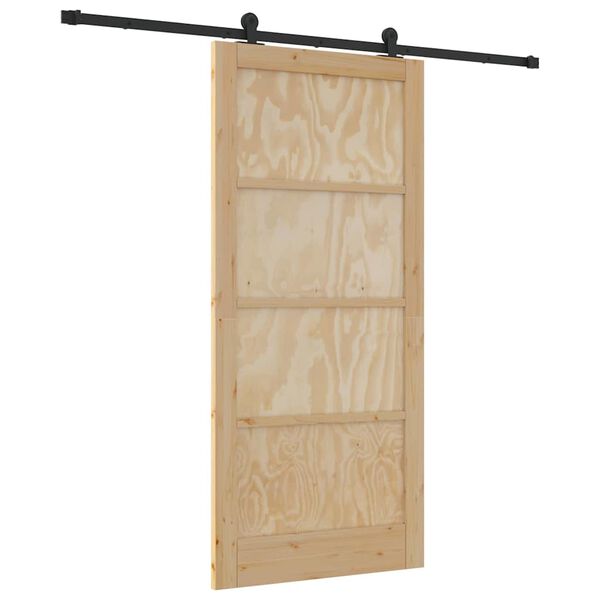 vidaXL Porte coulissante ORKDAL Marron 93 x 202 cm Pin massif