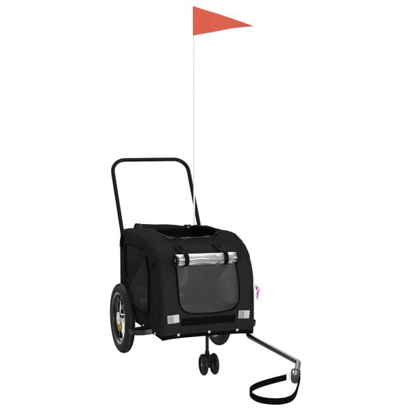 vidaXL Remorque de vélo pour animaux de compagnie noir