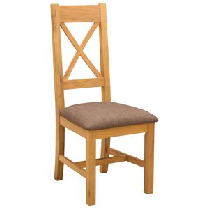 vidaXL Chaise de salle &agrave; manger 2 pc Bois de ch&ecirc;ne massif Gris