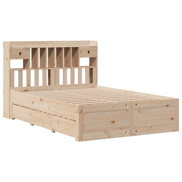 vidaXL Lit biblioth&egrave;que sans matelas 160x200 cm bois massif de pin