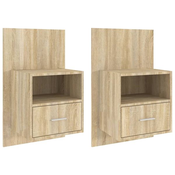 vidaXL Tables de chevet murales 2 pcs Ch&ecirc;ne sonoma