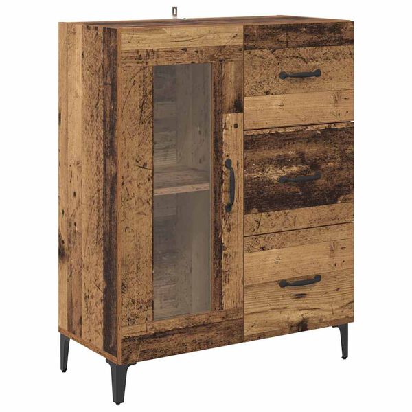 vidaXL Buffet Bois Ancien 69,5 x 34 x 90 cm Bois d'ing&eacute;nierie et fer