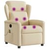 vidaXL Fauteuil de massage inclinable Cr&egrave;me Tissu