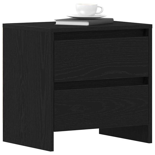 vidaXL Cabinet de chevet 2 pcs Ch&ecirc;ne noir 45 x 34 x 44,5 cm