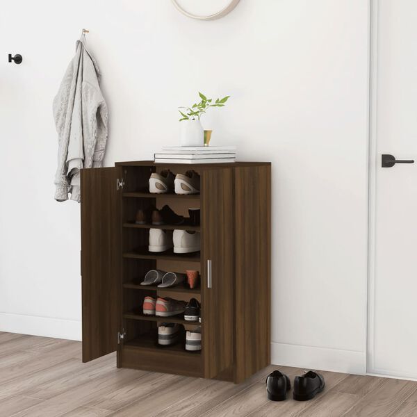 vidaXL Meuble &agrave; chaussures Ch&ecirc;ne marron 60x35x92 cm Bois d'ing&eacute;nierie