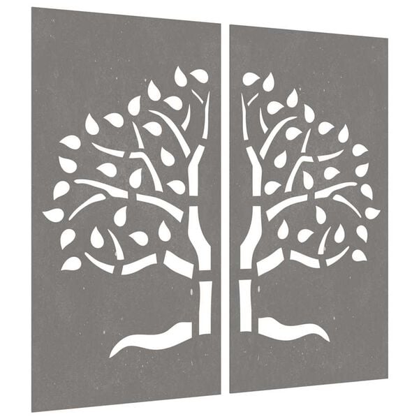vidaXL D&eacute;corations murales jardin 2 pcs 105x55 cm design d'arbre