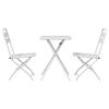 vidaXL Ensemble bistrot 3 pcs Blanc Acier