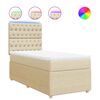 vidaXL Sommier &agrave; lattes de lit avec matelas Cr&egrave;me 100x200 cm Tissu