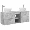 vidaXL Ensemble d'armoire de salle de bain 3 pc Gris b&eacute;ton