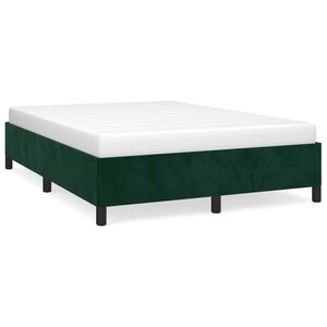 vidaXL Cadre de lit sans matelas vert fonc&eacute; 140x190 cm velours