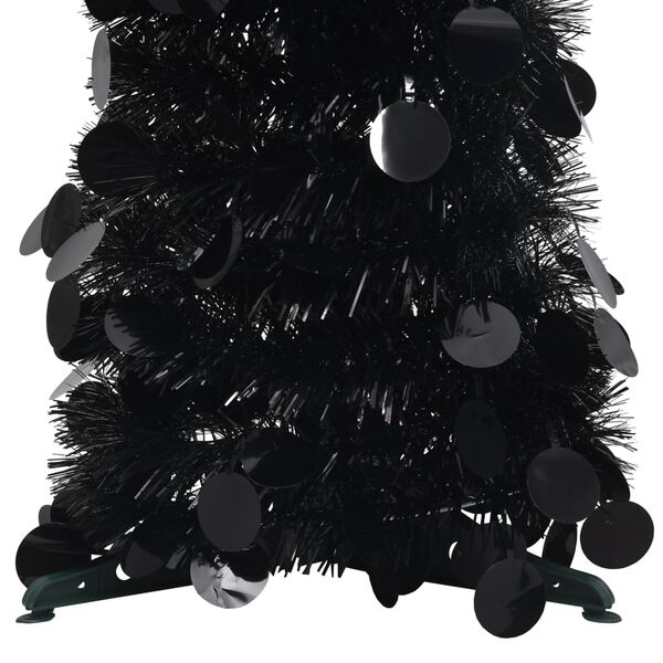 vidaXL Sapin de Noël artificiel escamotable noir 180 cm PET