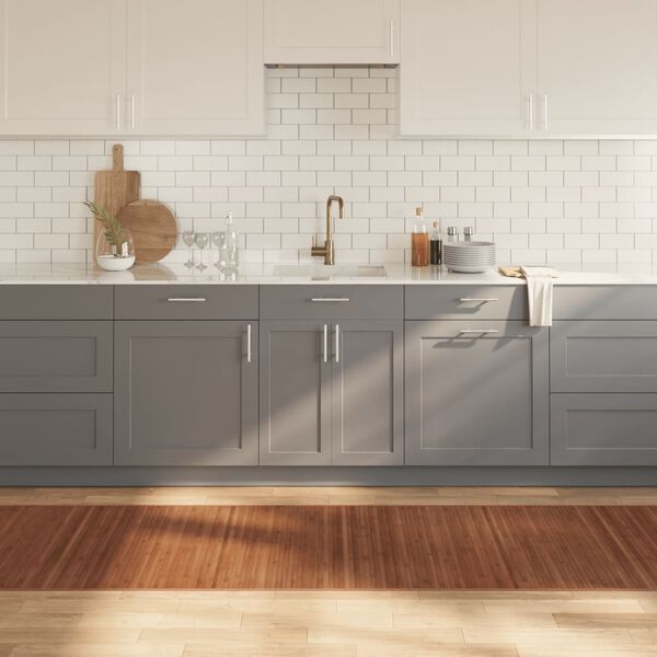 vidaXL Tapis rectangulaire marron 80x300 cm bambou