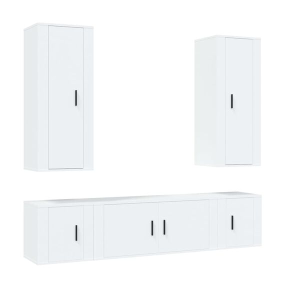 vidaXL Ensemble de meubles TV 5 pcs Blanc Bois d'ingénierie