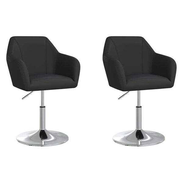 vidaXL Chaises &agrave; manger lot de 2 noir similicuir