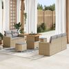 vidaXL Ensemble de canapé de jardin 8 pcs Beige polyrotin