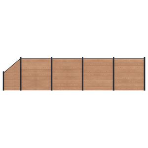 vidaXL Panneau de cl&ocirc;ture 5 pcs WPC et Aluminium Marron