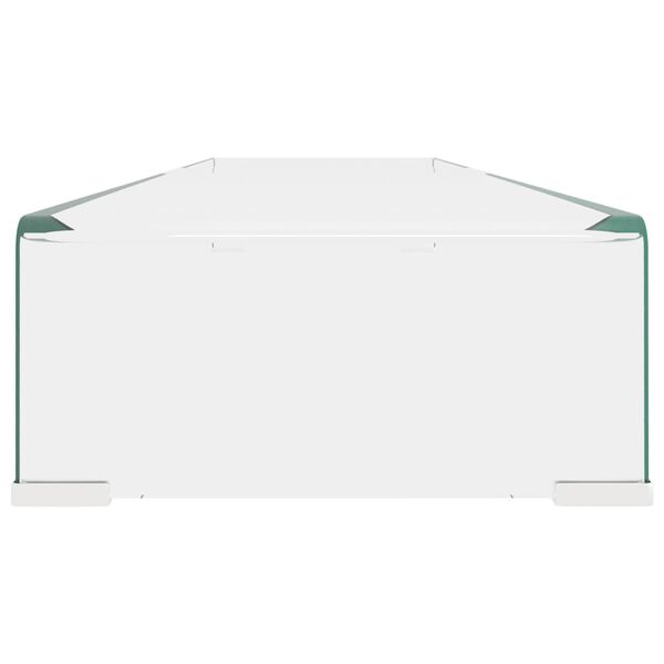 vidaXL Meuble TV/pour moniteur 120x30x13 cm verre transparent