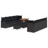vidaXL Ensemble de canap&eacute; de jardin 11 pc Noir polyrotin