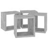 vidaXL &Eacute;tag&egrave;res cube murales 4 pcs Gris b&eacute;ton 22x15x22 cm